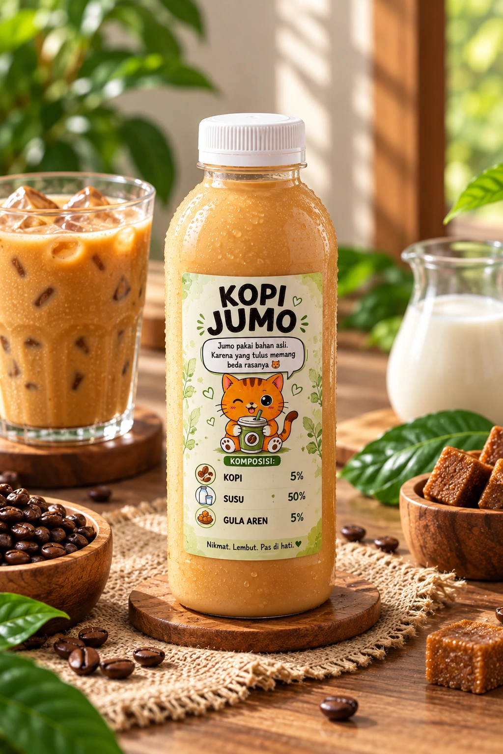 Tiga Ukuran Botol Kopi Jumo: Regular, Sedang, Literan